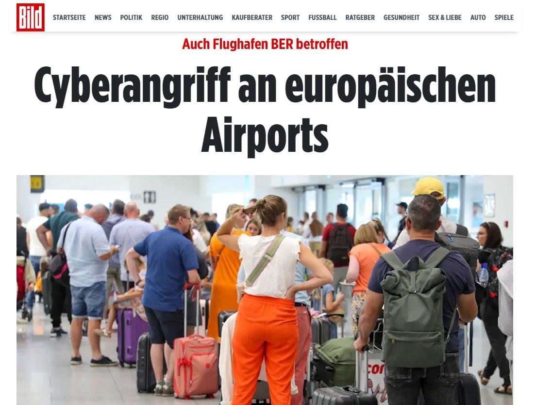Масштабний кіберзбій у європейських аеропортах: рейси затримуються в трьох столицях