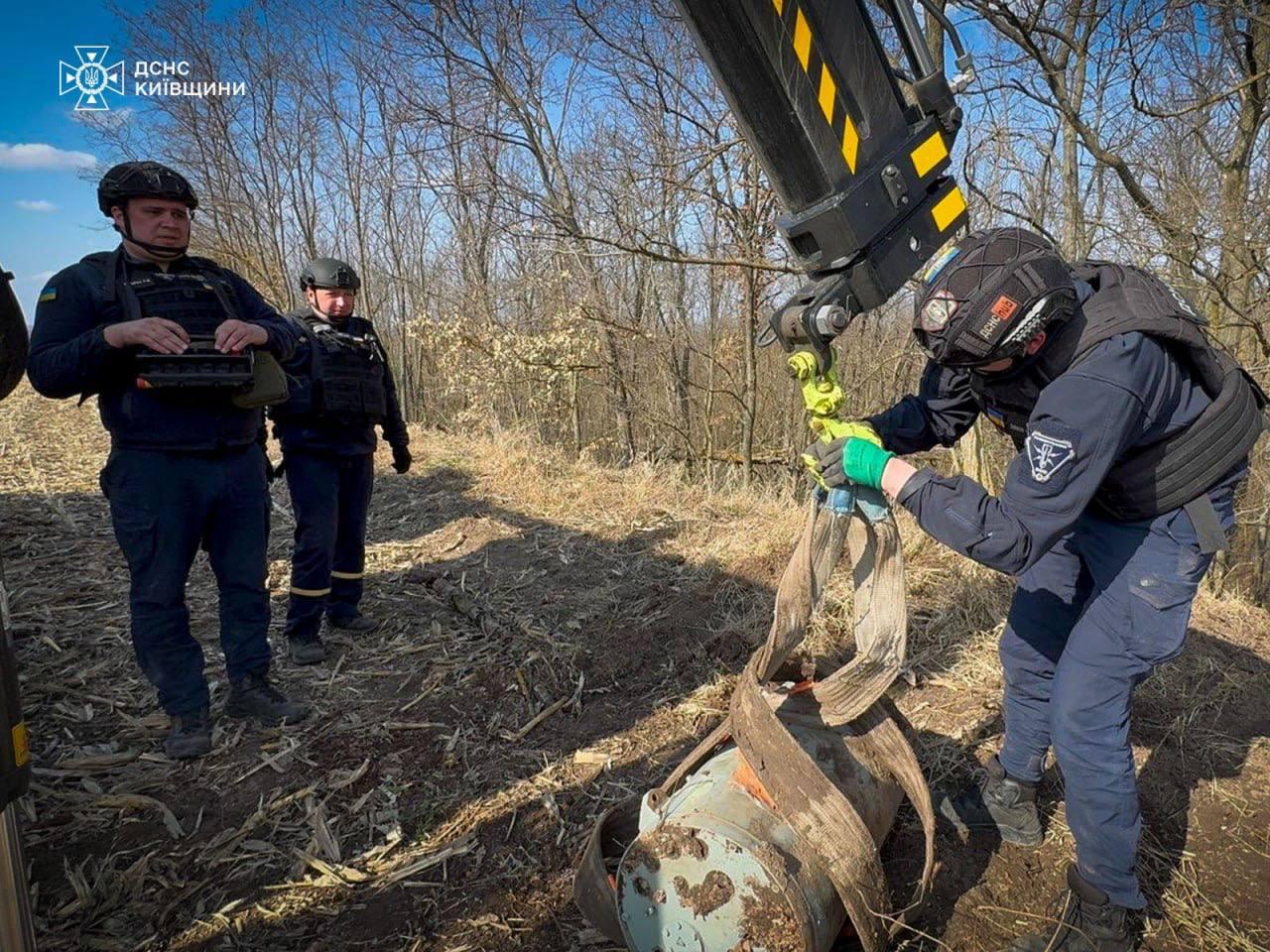 У полі на Київщині виявили бойові частини ракети Х-101