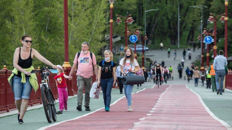 Киев, карантин, парковый мост